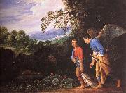 Adam Elsheimer Tobias and arkeangeln Rafael atervander with the fish oil painting